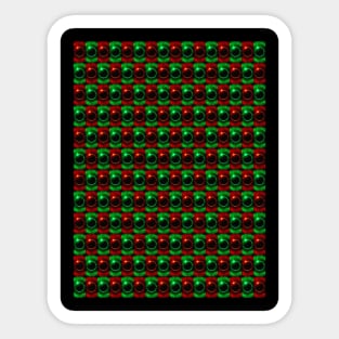 Red-Green Solar Eclipse Pattern Sticker